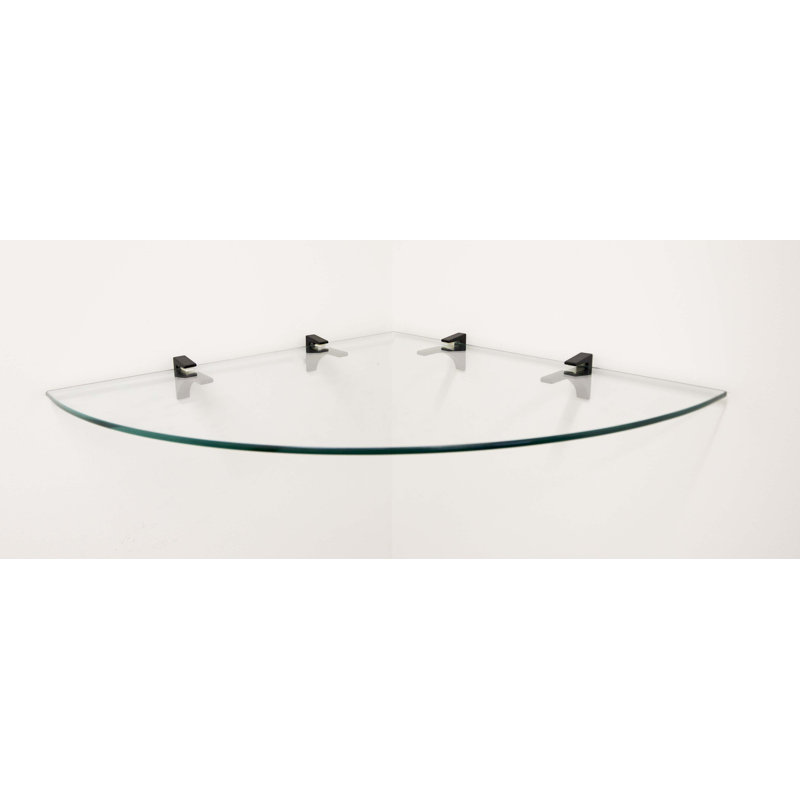 Tablette d'angle en verre Edvin, Noir