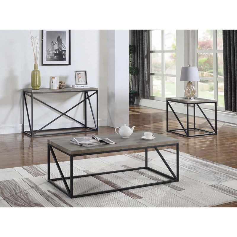 Sonoma Grey And Black Rectangular Sofa Table