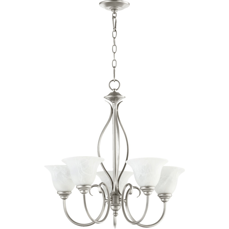 Lustre classique/traditionnel ombré 5 lumières Bernardston, Nickel classique