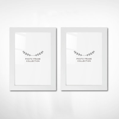 Chiu Elegant White Photo Frame Set (2 Pieces), 4 x 6 Inches | 100% Durable Plastic, Frame Width: 0.8 Inches | Perfect for Home Decor & Gift Giving, Stylish Design for Cherished Memories