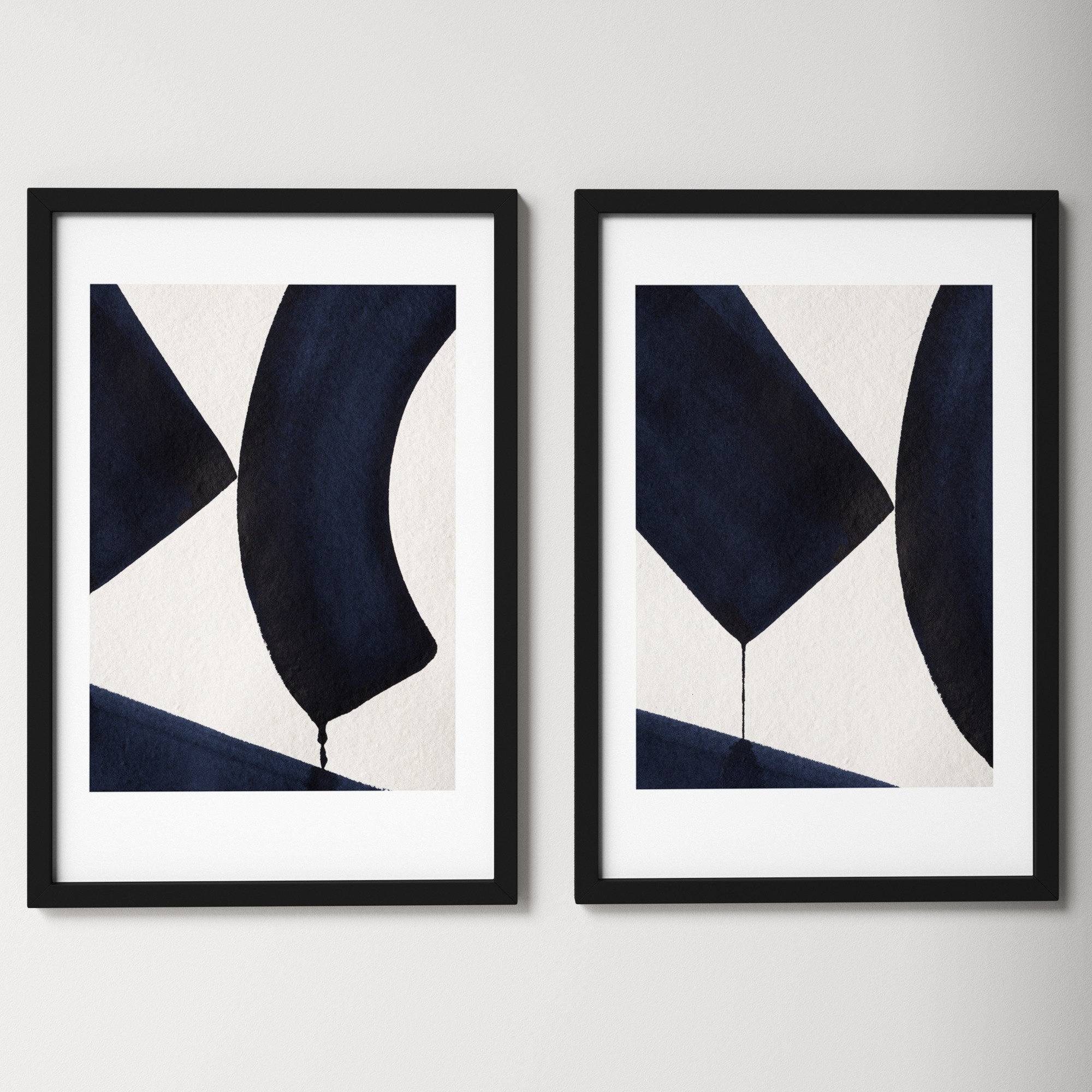Fluid Motion 2 Duo by Simon West, 25.65" H x 37" W x 0.88" D, Black