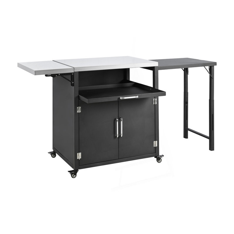 Armoire d'extérieur polyvalente avec surfaces de travail pliables et extensibles