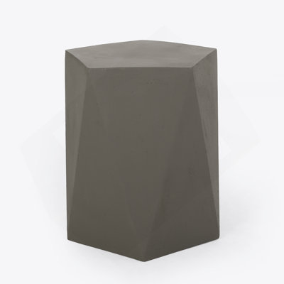 Modern Lightweight Concrete Side Table With Unique Pentagon Shape And No Assembly Required For Outdoor Use