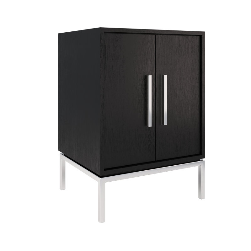 Rift White Oak Single Bath Vanity, 24", Classic Black, Polished Chrome