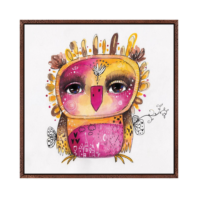 Qb Rosie by Tamara Laporte - Print on Canvas, 45.72 cm H x 45.72 cm W, Classic Brown Wood Framed
