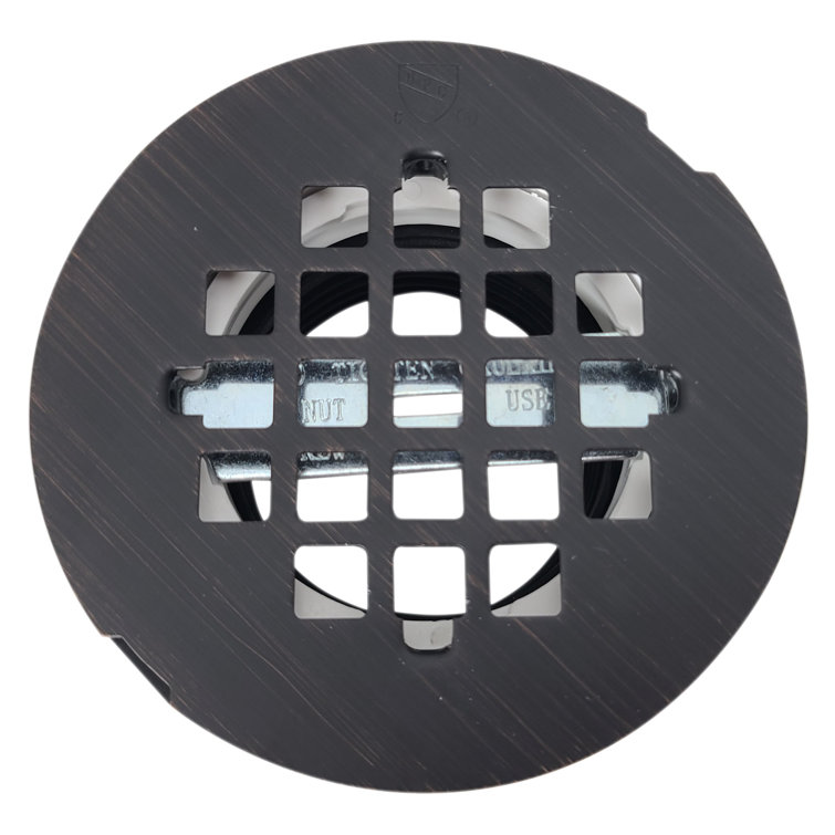 2" No-Caulk PVC Compression Shower Drain with 4-1/4" Round Cover