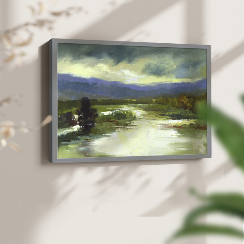 Mountain Meadow - Reproduction encadrée - Restickable, Gris, H 22 po x l 28 po