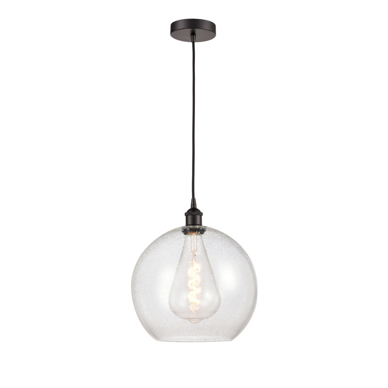 Luminaire suspendu sphère 1 lumière Ralph, Bronze huilé, Bullé