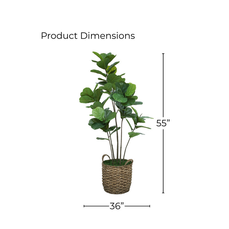 Faux Tree in Wicker/Rattan Basket, 4.6 feet