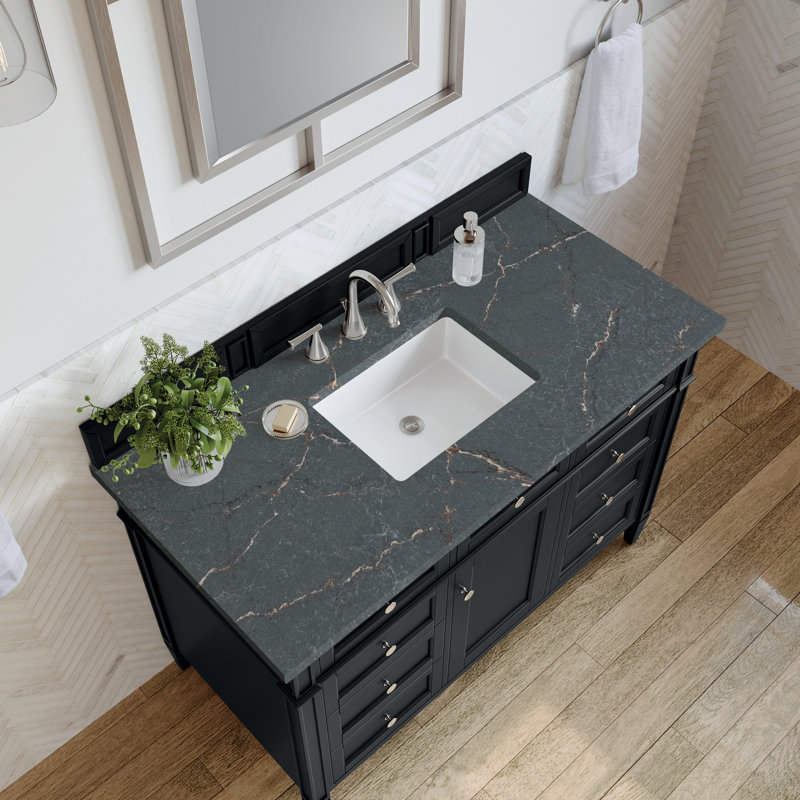 Brittany 48'' W Single Vanity, Black Onyx, Parisien Bleu