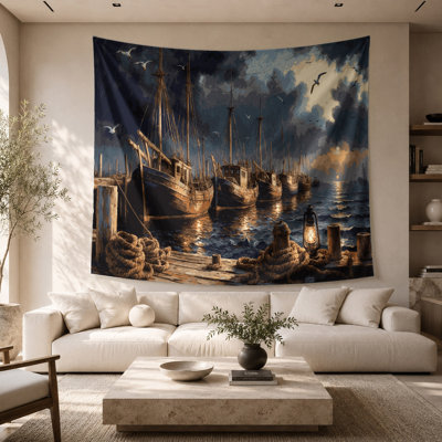 Tapisserie murale Nautical Harbor Scenes
