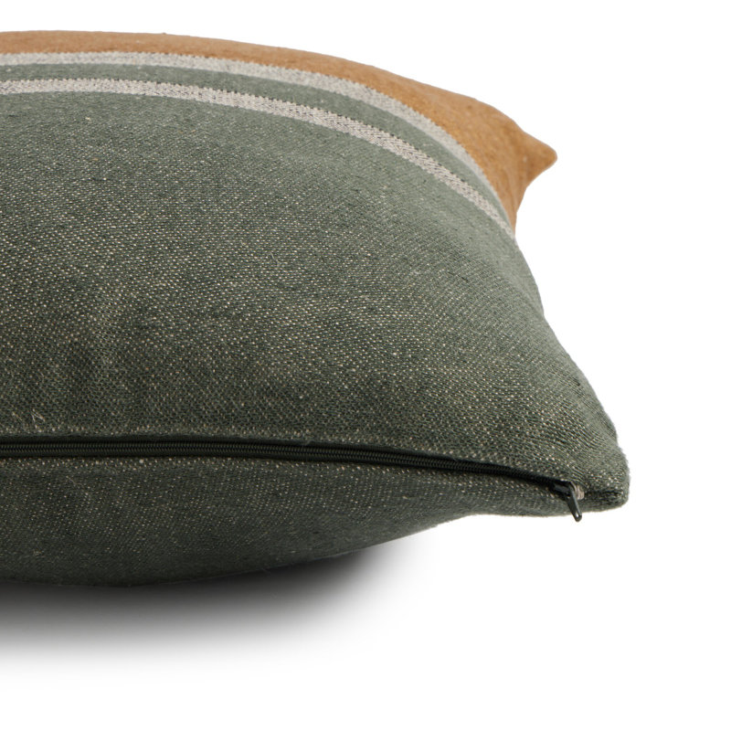 CRANE Striped Linen Reversible Throw Pillow