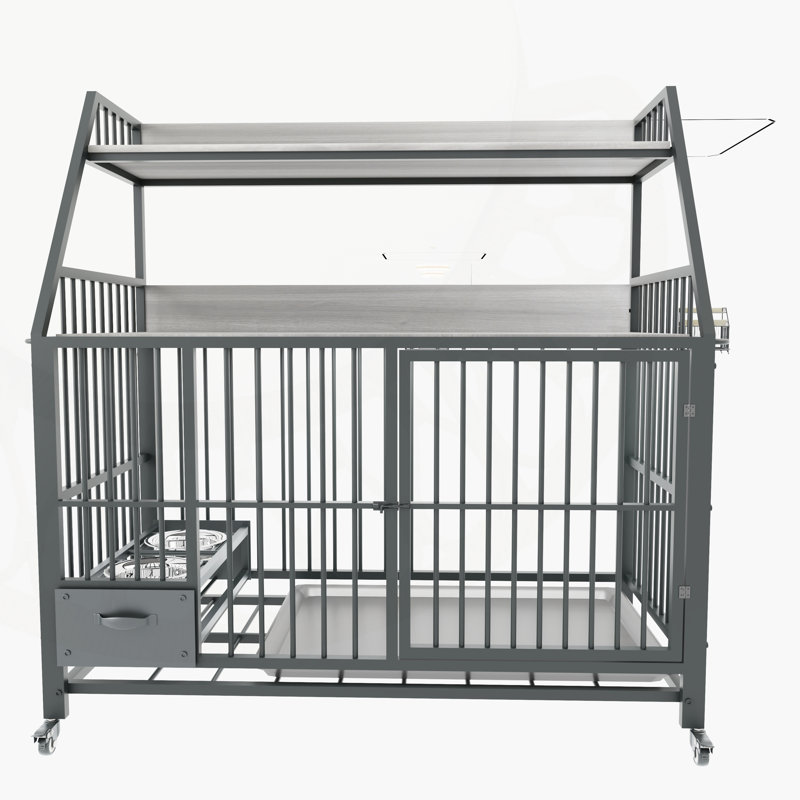 Exquisite Double-Layer Pet Cage with Sturdy Construction and Practical Storage