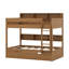 Bunk Bed Frame With Trundle And Storage Shelves, Solid Wood Floor Bunk Bed With Ladders And Guardrails-125124729-125124731