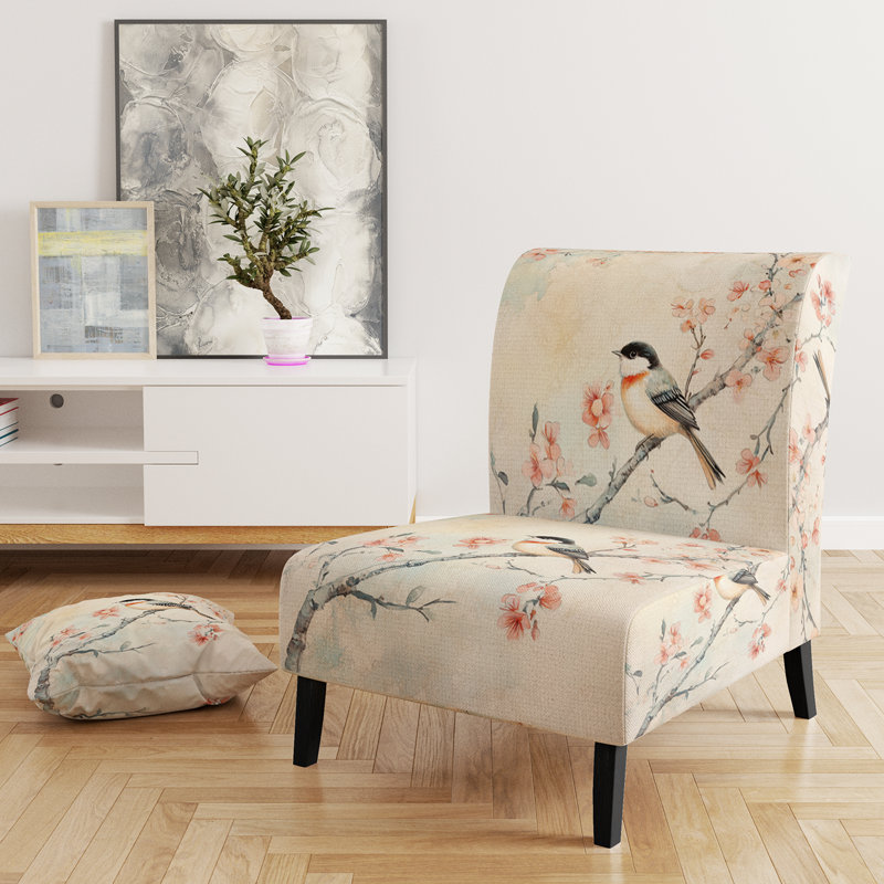 Upholstered Accent Chair, Slipper Armless