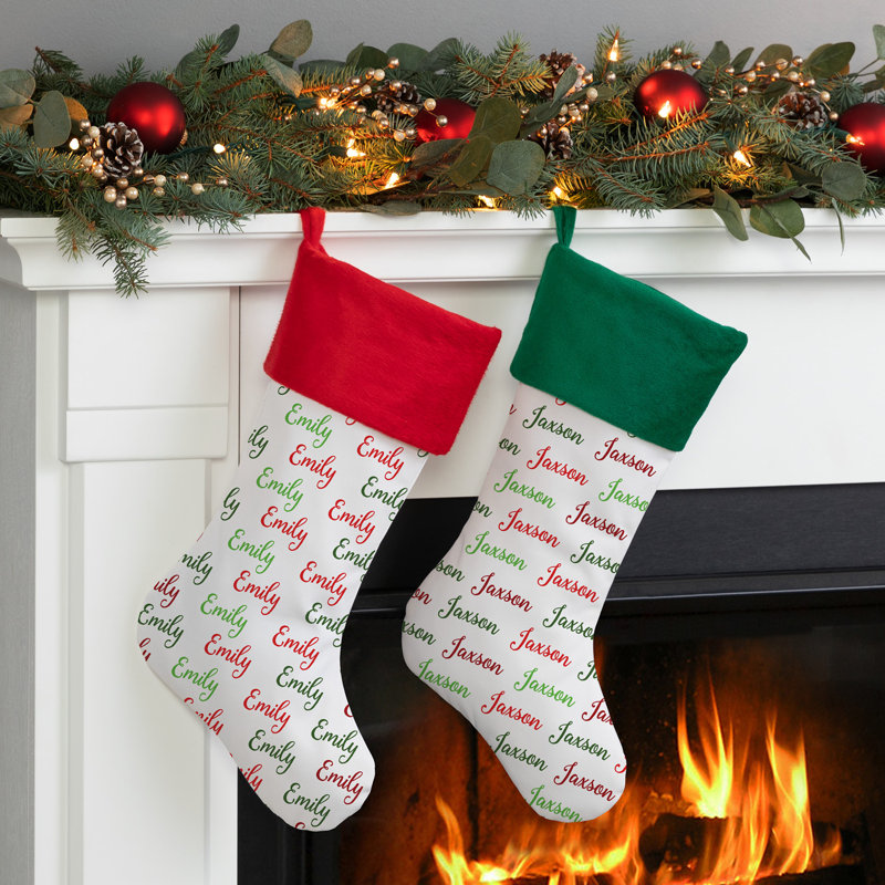 Chaussette de Noël My Name Green Cuff, Oui