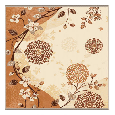 Machine Washable Paesyn Jasmine Bohemian Moroccan Rug in Beige – Beige Binding