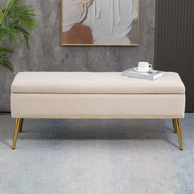 Banc de rangement en velours Dareen