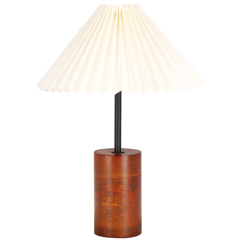 Lampe de table en fer et bois de manguier 15,75 pouces Lavenia