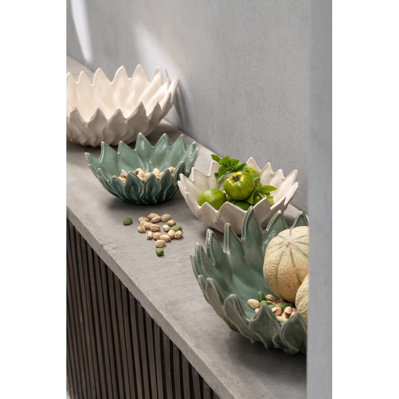 Figaro Ceramic Decorative Bowl, White