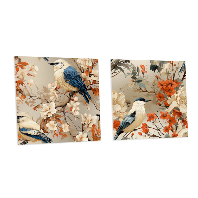 Lenora - Ensemble de 2 art mural en verre acrylique, H 36 po x l 73 po