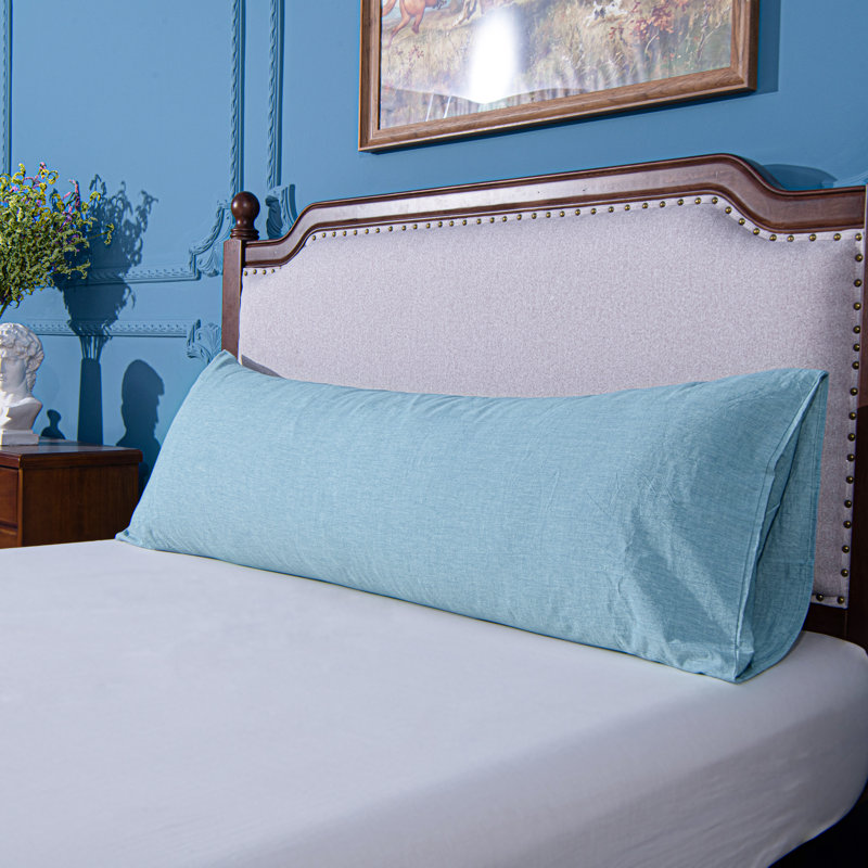 Soft Cotton Body Pillow Cover with Envelope Closure Breathable Standard Pillowcase, Blue