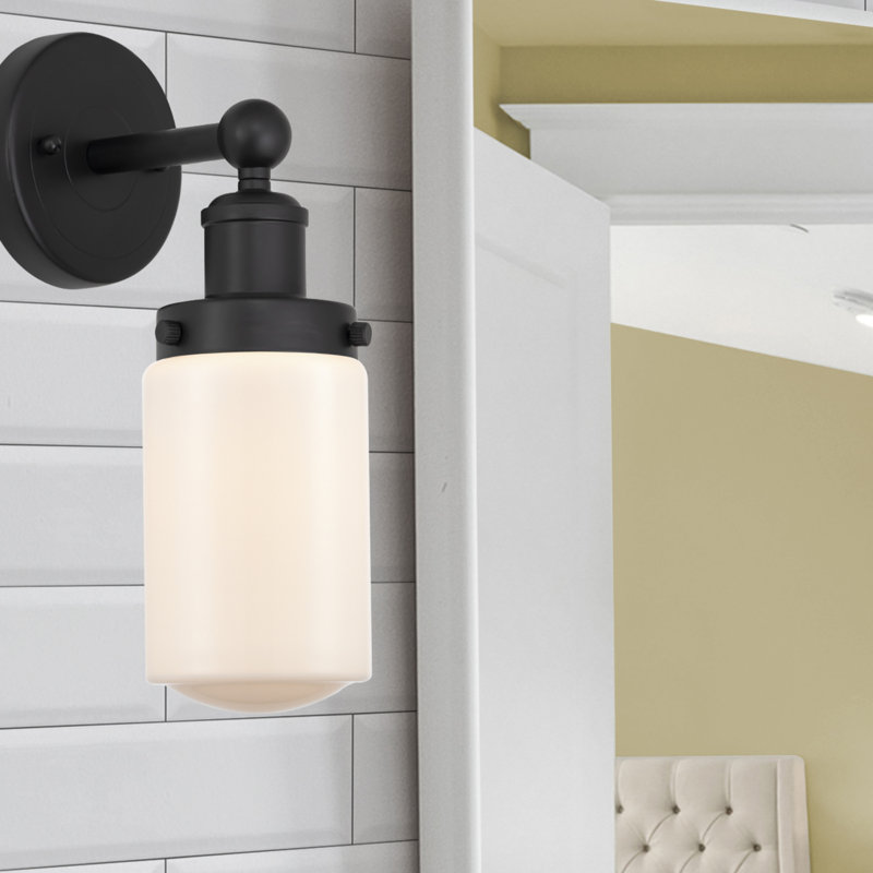 Cantril Armed Sconce, Matte Black, Matte White