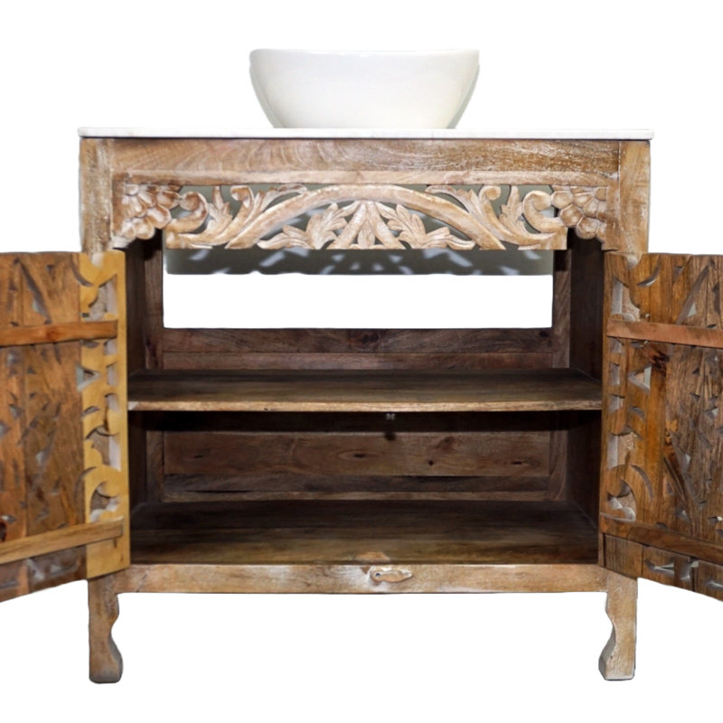 36" Single Bathroom Vanity with Marble Top