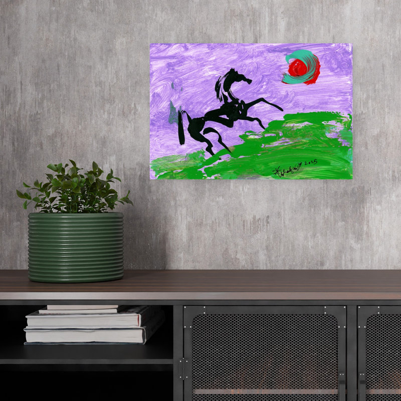 Abstrait cheval mauve abstrait, art dramatique, paysage, cheval