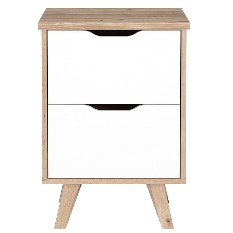 Lorreta 2 Drawer Bedside Table, White