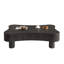 Table basse relevable de 42 pouces avec fonction hydraulique silencieuse, 3 espaces de rangement cachés, bords courbés, installation d'outils en 5 minutes, table de salon noire, panneaux latéraux cannelés, compartiments, lisse