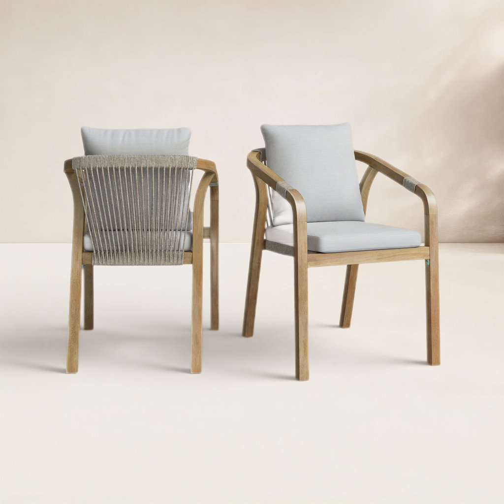 Joly Acacia Patio Armchair, Beige