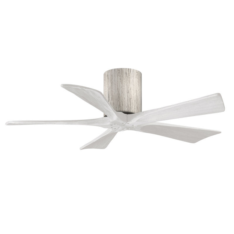 Ventilateur à pales encastré 5 pales Irene, 42", Ton bois de grange, Blanc mat