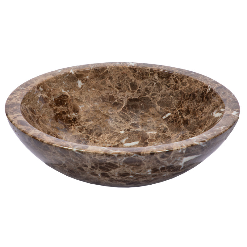 Eden Bath 16.5'' Brown Stone Circular Bathroom Sink