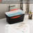 49" Acrylic Freestanding Bathtub, Square-Shaped Japanese Soaking Tub With Overflow, Glossy Black 49'' Square Exterior