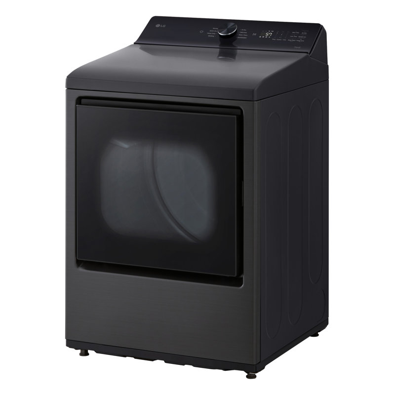 LG 7.3 Cu. Ft. Ultra Large Capacity Rear Control Electric Dryer With Ai Sensing And Thinq Smart Features, Black