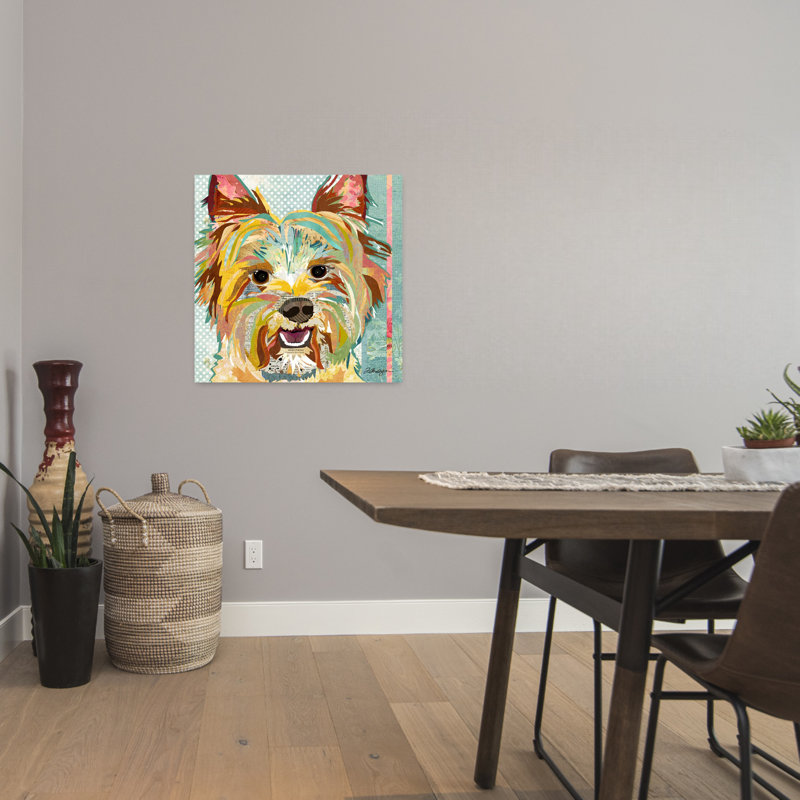 Yorkie, art contemporain pour chien, H 24 po x l 24 po