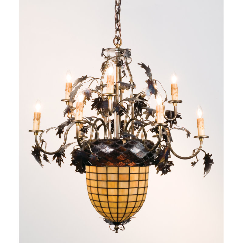 Rustic Lodge 9 - Light Glass Chandelier
