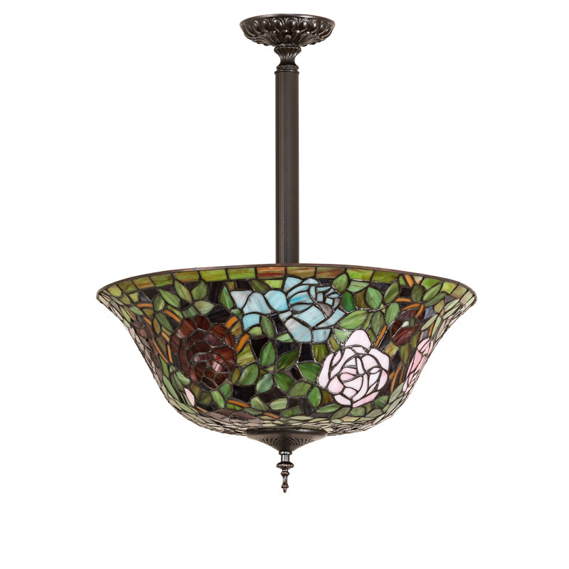 16" Wide Tiffany Rosebush Pendant