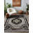 Bureen Collection Digital Print Cotton-Polyester Gray Moroccan Rug-136294080