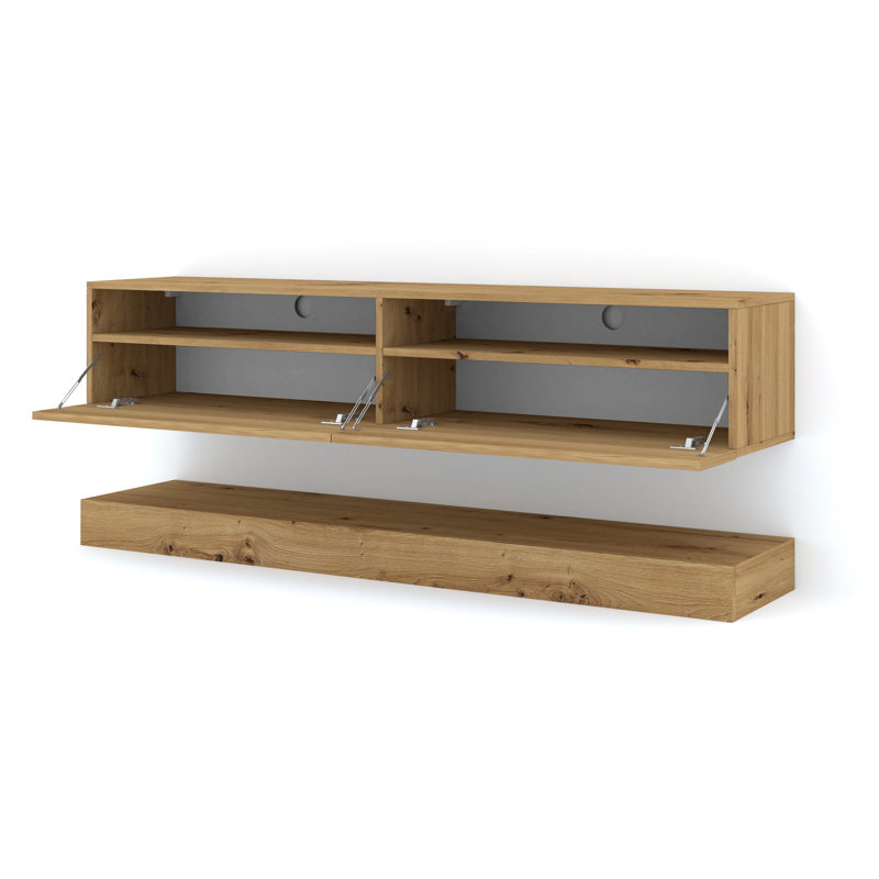Donan Floating TV Stand for TVs up to 65", Oak Artisan