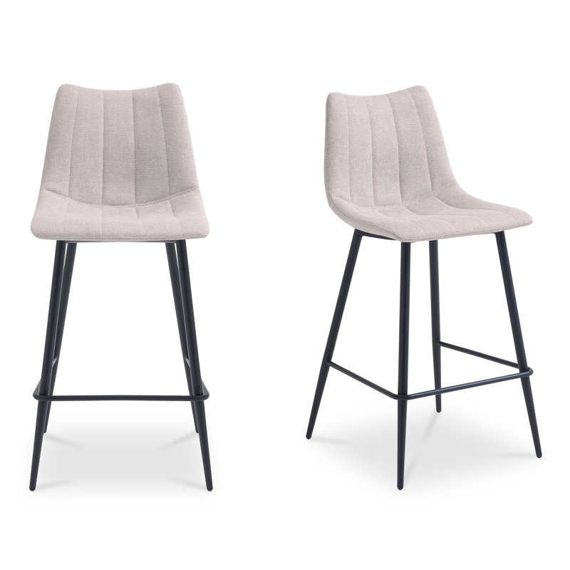 Finnigan Counter & Bar Stool, Counter Stool (26" Seat Height), Ivory/Faux Leather