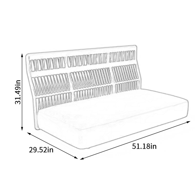 Breylee 51.18'' Wide Rectangle Wicker Loveseat with Cushions