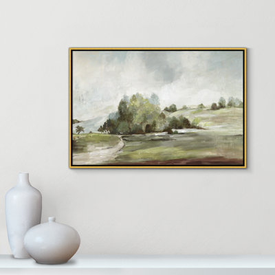 «Green Country Road» par Allison Pearce - reproduction encadrée sur toile