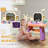 Qaba Kids Vanity Set, Toddler Makeup Table With Faucet, Mirror, LED Light, Music, 23 Accessories, Pretend Play Set For Girls 3-6 Years