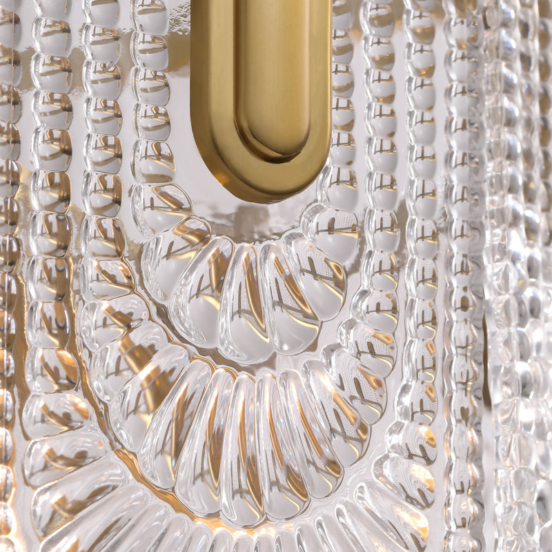 Lustre tambour en verre doré moderne 20 po Jorgea, luxueux plafonnier 5 lumières à intensité variable