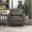 Chaise avec accoudoirs moderne et contemporaine de 37 pi en microfibre polie Edwinn, pieds en métal avec finition argent-2084561699