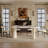 Lexly Pedestal Modern Cream Color Dining Table, Roman Column-523856556