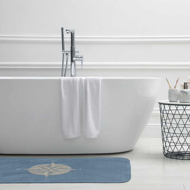 Tapis de bain Compass, Bleu, L 21 po x L 34 po