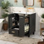 Meuble-lavabo moderne avec lavabo en céramique, armoire en bois massif et panneau de fibres à densité moyenne de 24 po avec porte à fermeture en douceur, tiroir et panier de rangement coulissant, conception minimaliste élégante, livraison en une seu-24480799